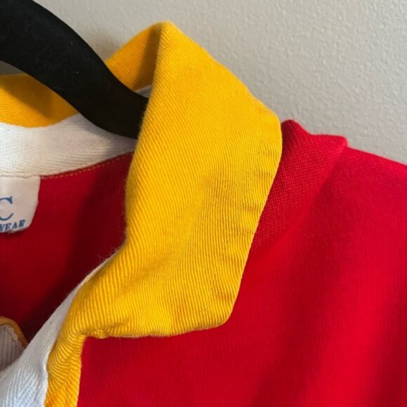 Vintage rugby polo shirt striped colour blocking collar mens XXL - Picture 3 of 7